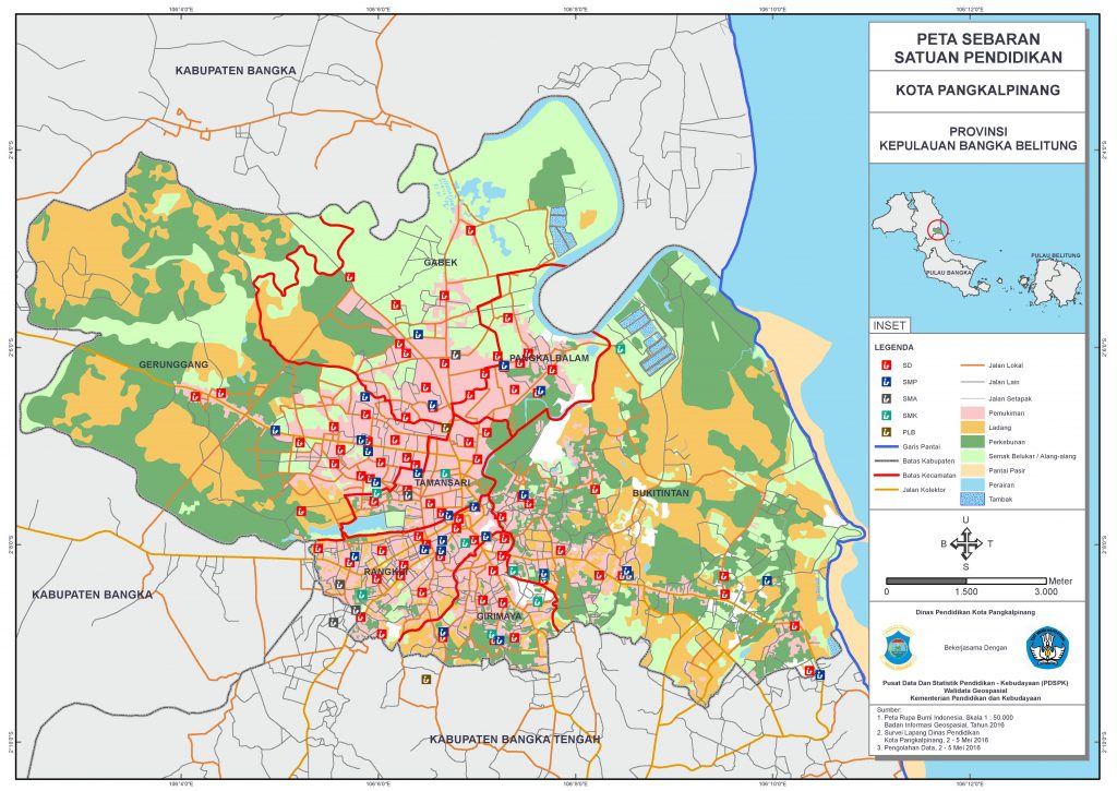 Peta Sebaran Satuan Pendidikan Kota Pangkalpinang