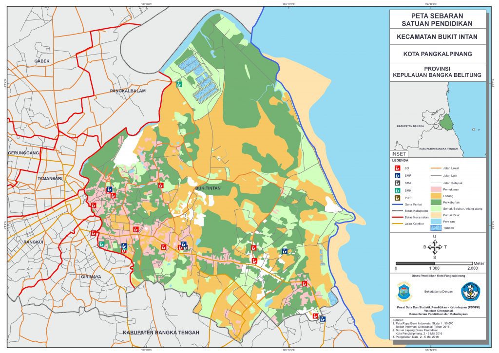 Peta Sebaran Satuan Pendidikan Kecamatan Bukit Intan